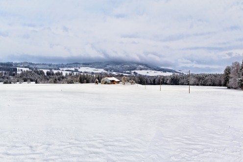 Les hauts de Marsens sous la neige