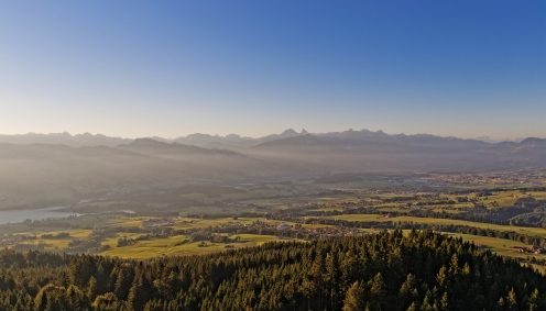 Sorens, Marsens et Bulle vus de la tour du Gibloux