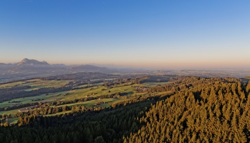 Vue de la tour du Gibloux sur les Monts de Riaz