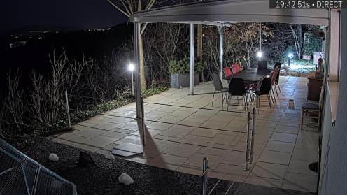 Vue ouest de la terrasse de nuit